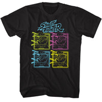 Thumbnail for STREET FIGHTER-STREET FIGHTER NEON HADOKEN-BLACK ADULT S/S TSHIRT