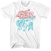 Thumbnail for STREET FIGHTER-STREET FIGHTER SF2 FIGHTERS GROUP-WHITE ADULT S/S TSHIRT