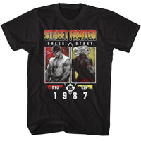 Thumbnail for STREET FIGHTER-STREET FIGHTER RYU VS KEN 1987-BLACK ADULT S/S TSHIRT