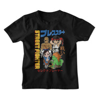Thumbnail for STREET FIGHTER-STREET FIGHTER CHIBI WITH KANJI-BLACK TODDLER S/S TSHIRT