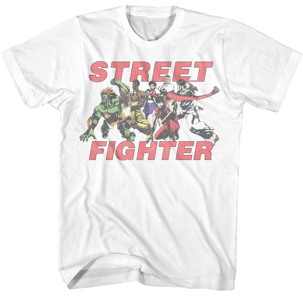 STREET FIGHTER-STREET FIGHTER FIGHT GROUP -WHITE ADULT S/S TSHIRT