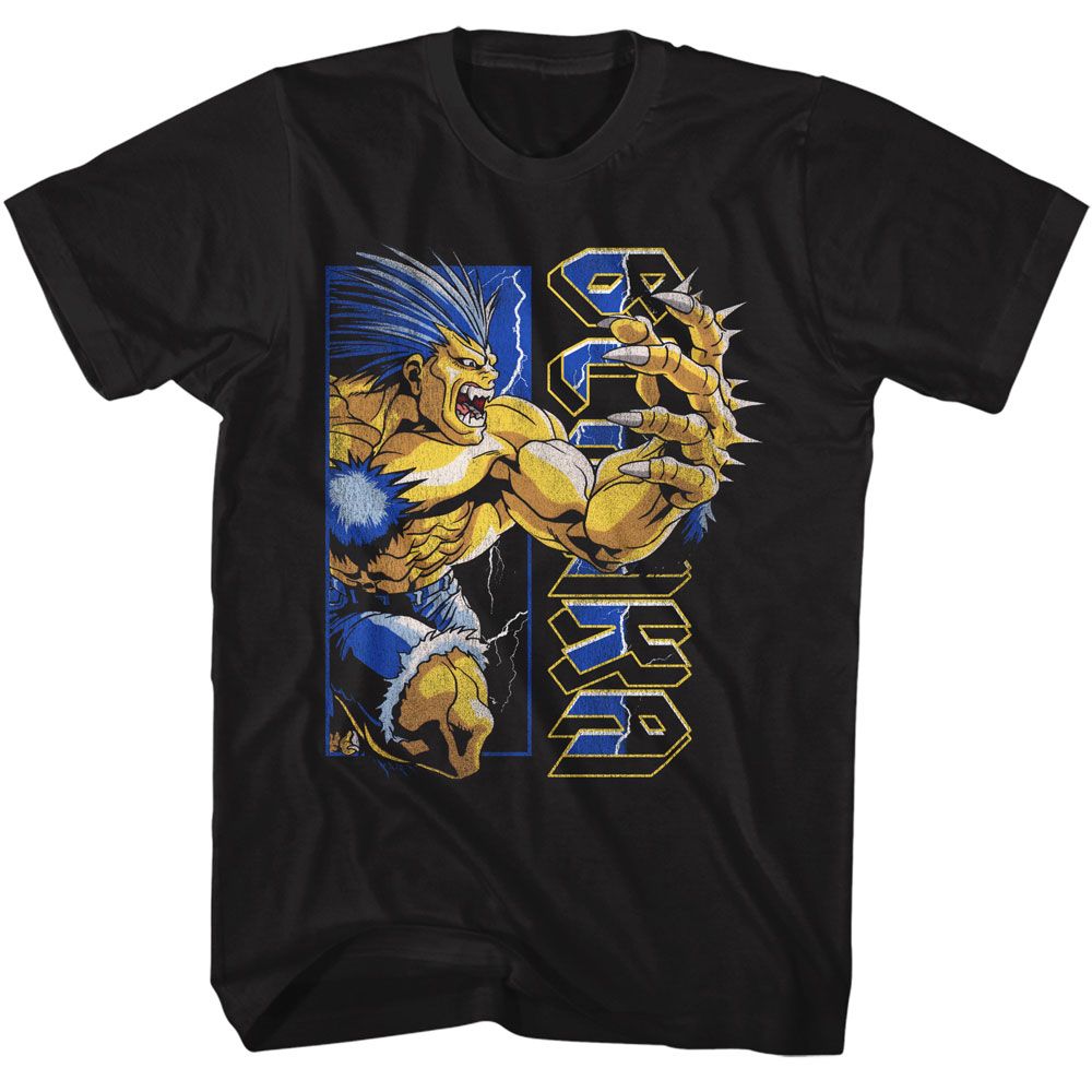STREET FIGHTER-STREET FIGHTER 90S STYLE BLANKA-BLACK ADULT S/S TSHIRT