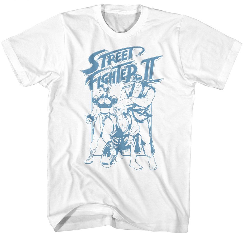STREET FIGHTER-STREET FIGHTER RYU KEN AND CHUN LI BOX-WHITE ADULT S/S TSHIRT