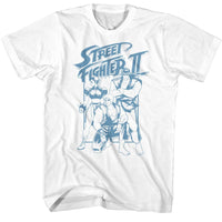Thumbnail for STREET FIGHTER-STREET FIGHTER RYU KEN AND CHUN LI BOX-WHITE ADULT S/S TSHIRT