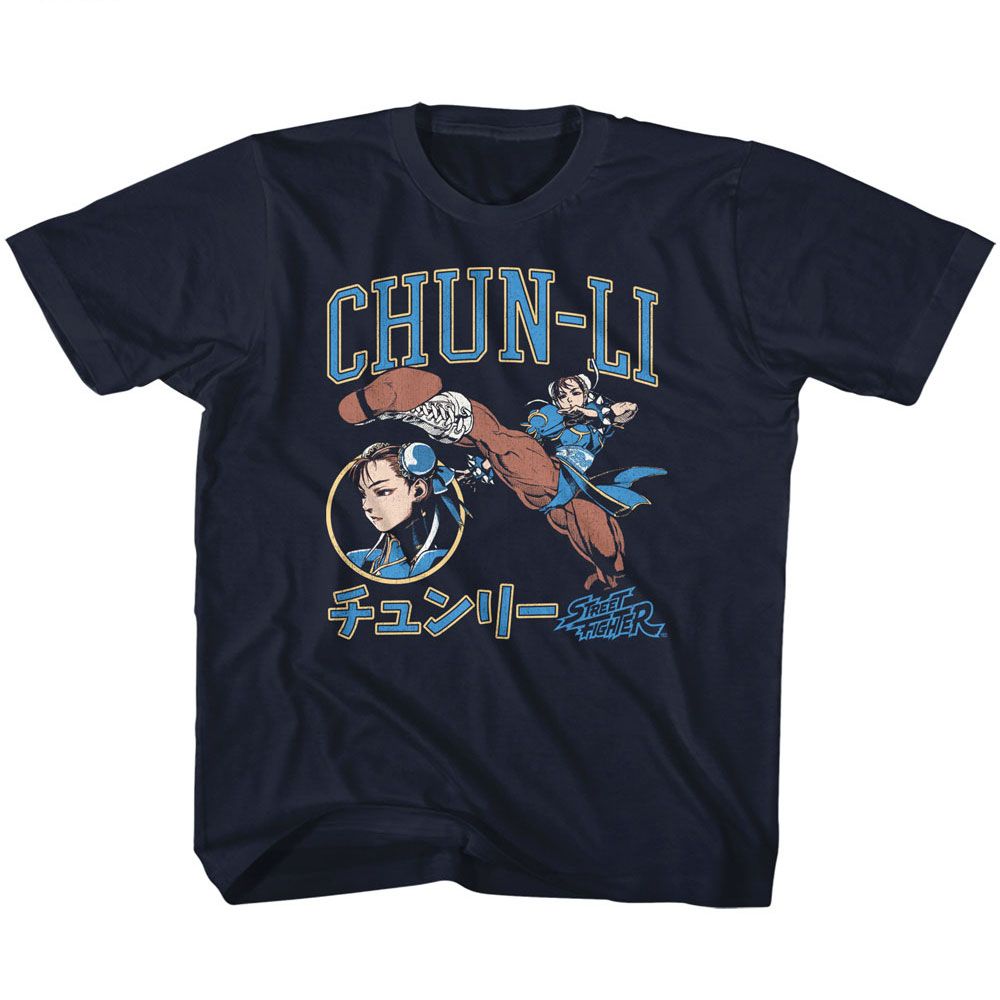 STREET FIGHTER-STREET FIGHTER CHUN LI VARSITY-NAVY TODDLER S/S TSHIRT