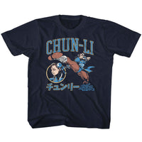 Thumbnail for STREET FIGHTER-STREET FIGHTER CHUN LI VARSITY-NAVY TODDLER S/S TSHIRT