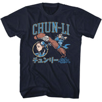 Thumbnail for STREET FIGHTER-STREET FIGHTER CHUN LI VARSITY-NAVY ADULT S/S TSHIRT
