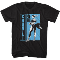 Thumbnail for STREET FIGHTER-STREET FIGHTER CHUN LI BW CHARACTER POSE-BLACK ADULT S/S TSHIRT