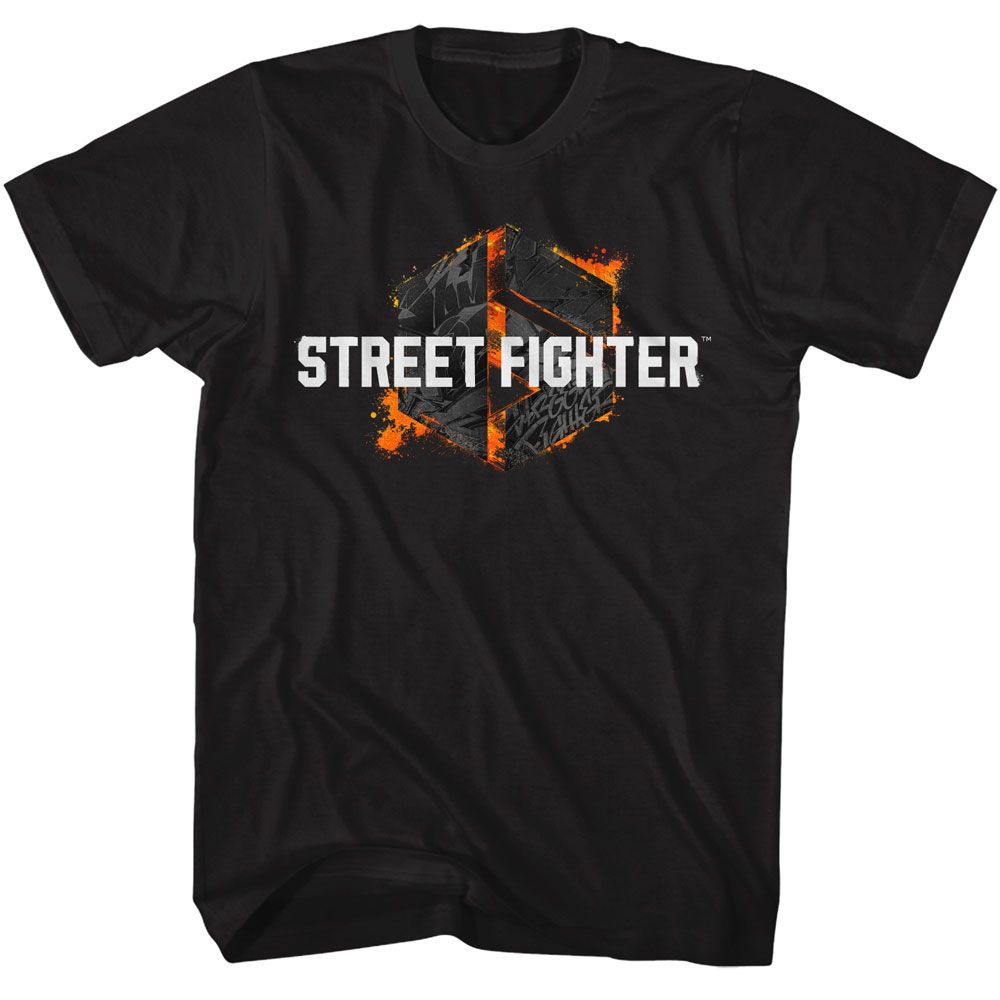 STREET FIGHTER-STREET FIGHTER GRAFITTI LOGO-BLACK ADULT S/S TSHIRT