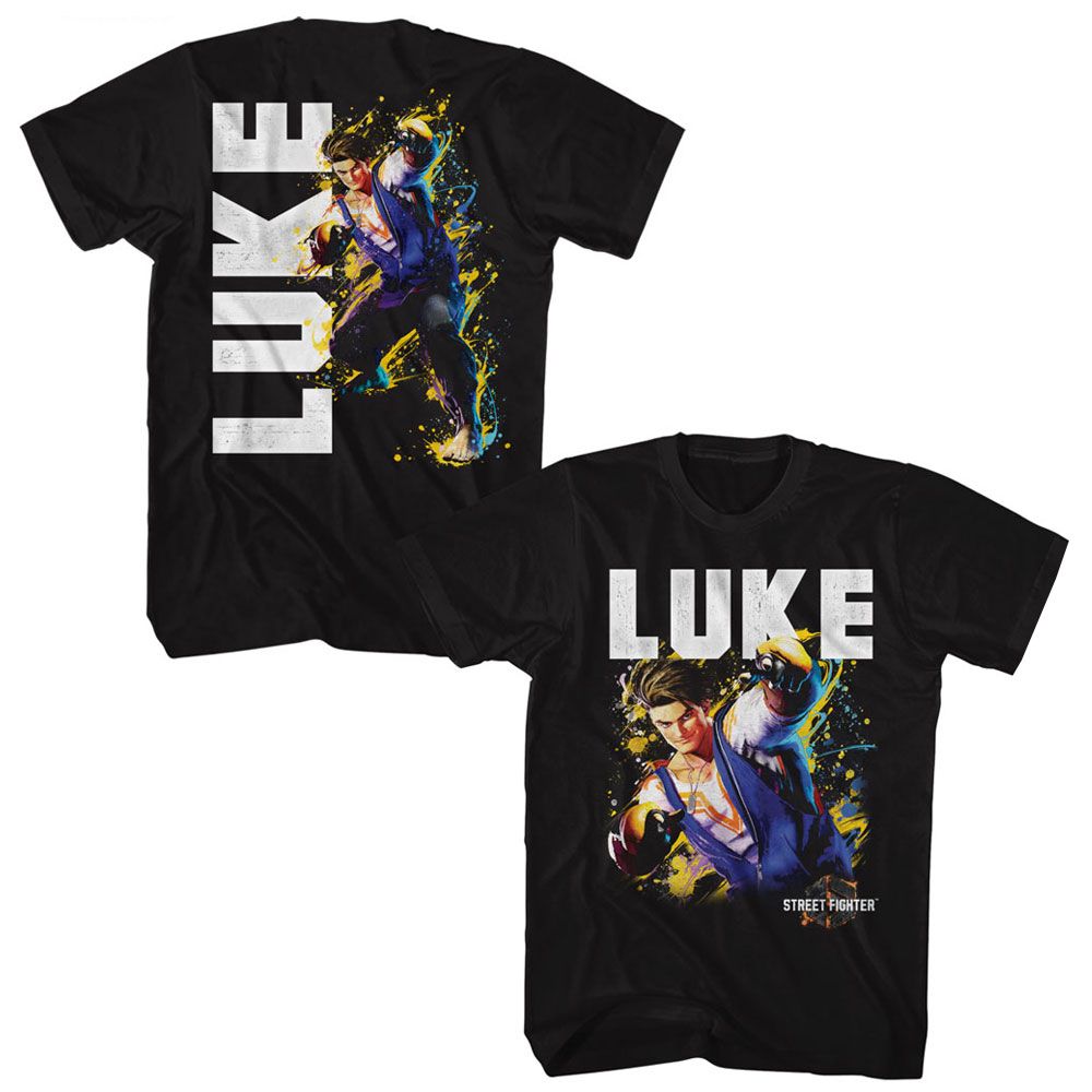 STREET FIGHTER-STREET FIGHTER LUKE CHARACTER-BLACK ADULT S/S TSHIRT