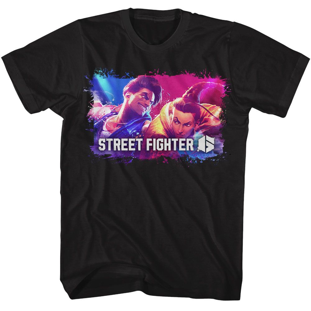STREET FIGHTER-STREET FIGHTER SPLATTER BOX-BLACK ADULT S/S TSHIRT