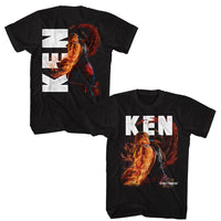 Thumbnail for STREET FIGHTER-STREET FIGHTER KEN CHARACTER-BLACK ADULT S/S TSHIRT