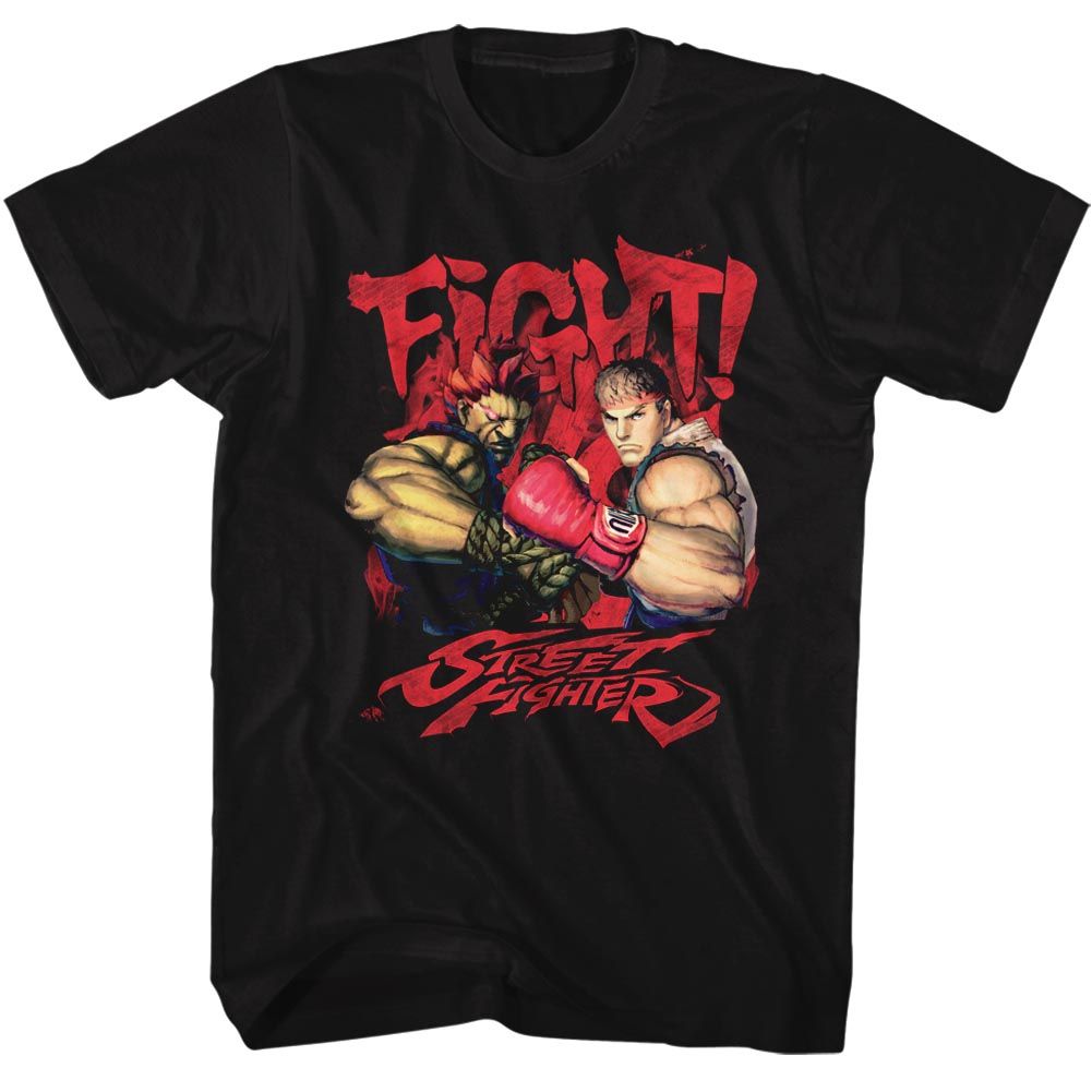 STREET FIGHTER-FIGHT-BLACK ADULT S/S TSHIRT