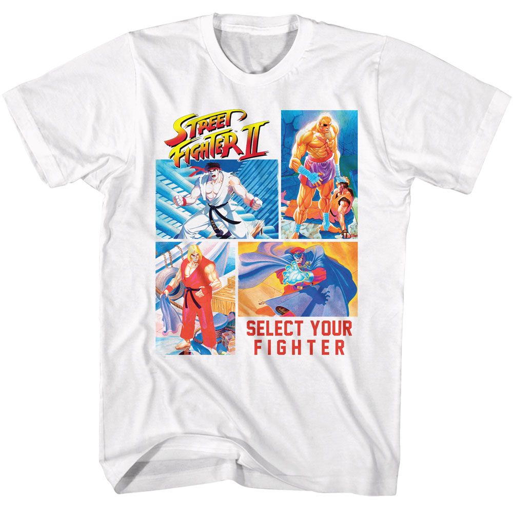 STREET FIGHTER-STREET FIGHTER 4 PHOTOS SELECT YOUR FIGHTER-WHITE ADULT S/S TSHIRT