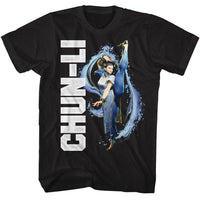 Thumbnail for STREET FIGHTER-STREET FIGHTER CHUN LI SPLATTER KICK-BLACK ADULT S/S TSHIRT
