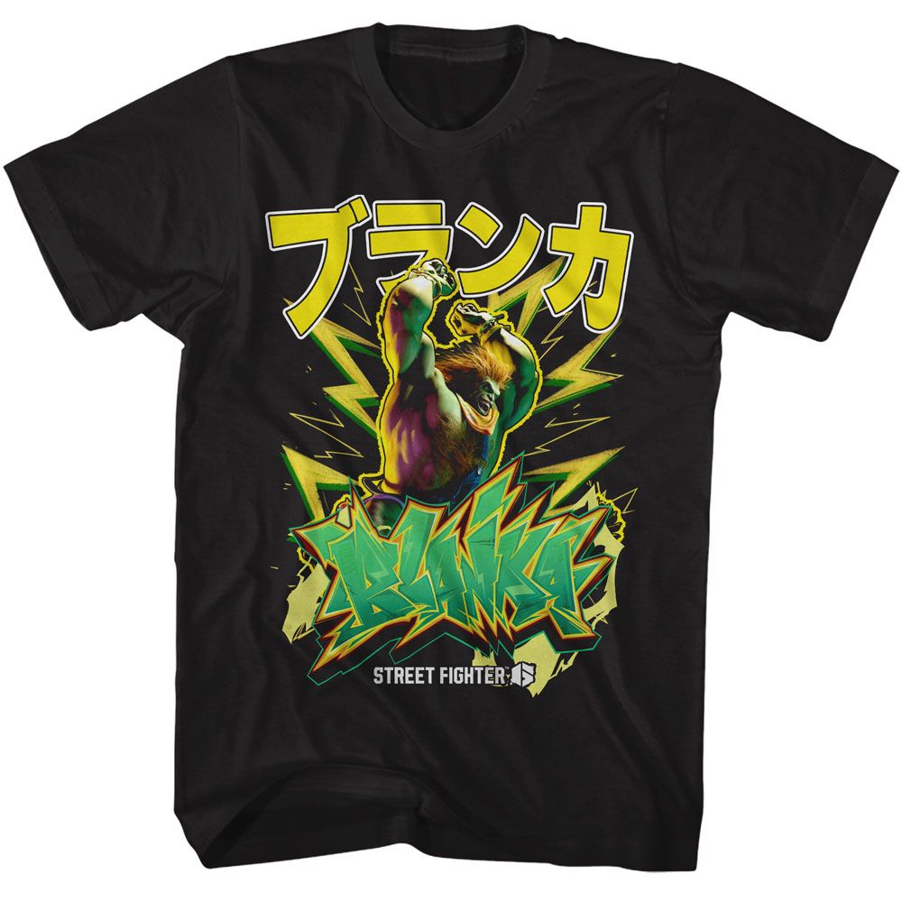 STREET FIGHTER-STREET FIGHTER BLANKA GRAFITTI-BLACK ADULT S/S TSHIRT