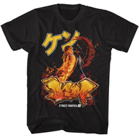 Thumbnail for STREET FIGHTER-STREET FIGHTER KEN GRAFITTI-BLACK ADULT S/S TSHIRT
