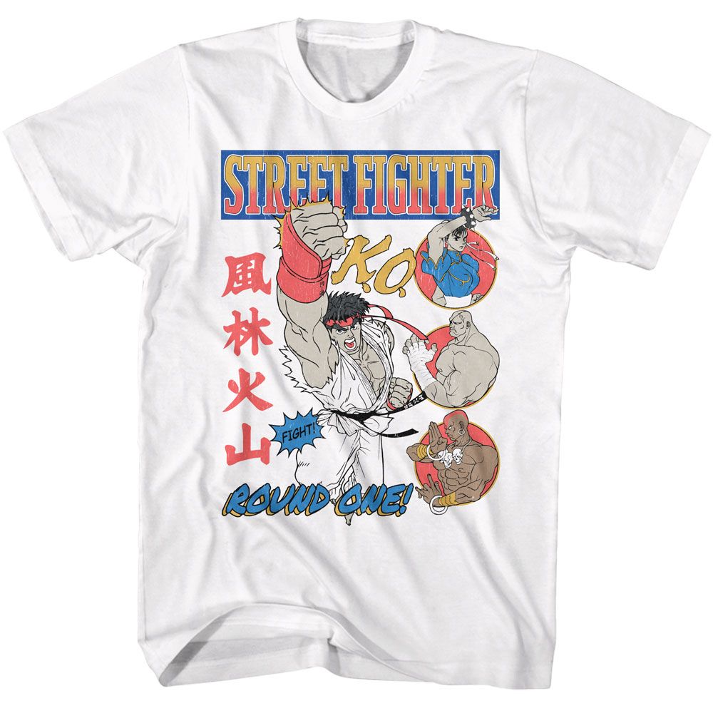 STREET FIGHTER-STREET FIGHTER ROUND ONE COMIC WO WHITE-WHITE ADULT S/S TSHIRT