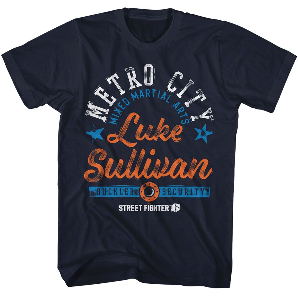 STREET FIGHTER-STREET FIGHTER METRO CITY MMA-NAVY ADULT S/S TSHIRT