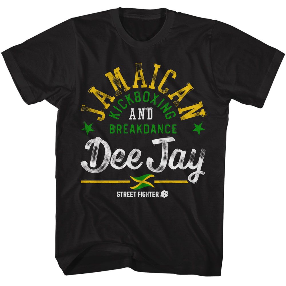 STREET FIGHTER-STREET FIGHTER DEE JAY JAMAICAN-BLACK ADULT S/S TSHIRT