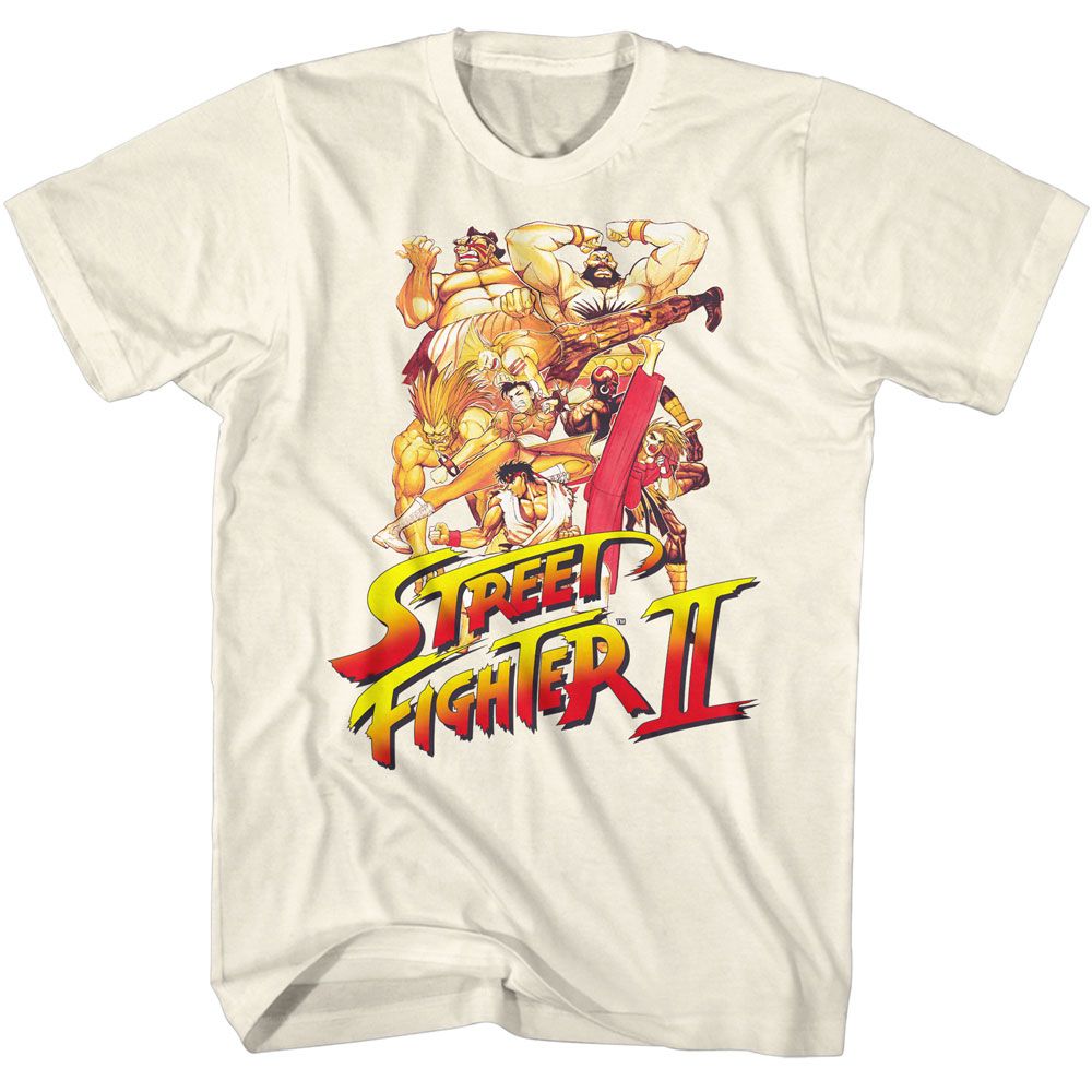 STREET FIGHTER-STREET FIGHTER SO MANY POSES-NATURAL ADULT S/S TSHIRT