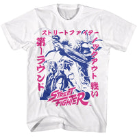 Thumbnail for STREET FIGHTER-STREET FIGHTER TWO TONE JAPANESE GRAPHICS-WHITE ADULT S/S TSHIRT
