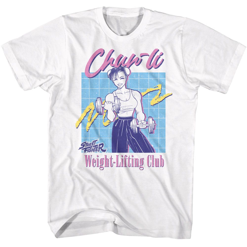 STREET FIGHTER-STREET FIGHTER WEIGHT LIFT CHUN LI-WHITE ADULT S/S TSHIRT