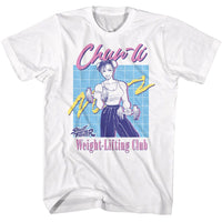 Thumbnail for STREET FIGHTER-STREET FIGHTER WEIGHT LIFT CHUN LI-WHITE ADULT S/S TSHIRT