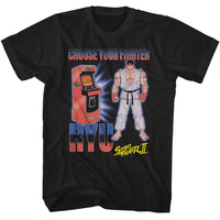 Thumbnail for STREET FIGHTER-STREET FIGHTER ARCADE RYU-BLACK ADULT S/S TSHIRT