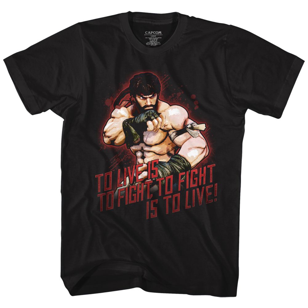 STREET FIGHTER-HOT RYU-BLACK ADULT S/S TSHIRT