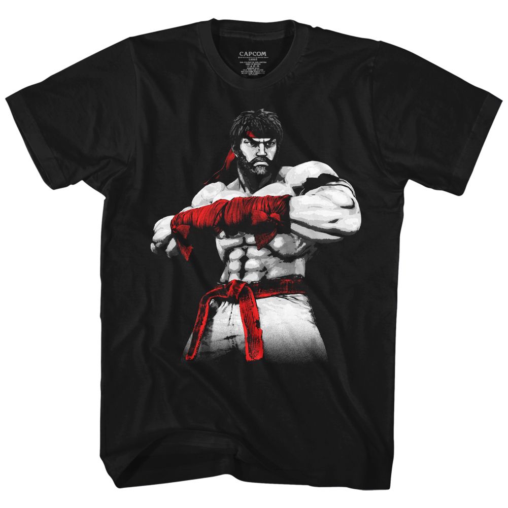 STREET FIGHTER-HOT RYU2-BLACK ADULT S/S TSHIRT