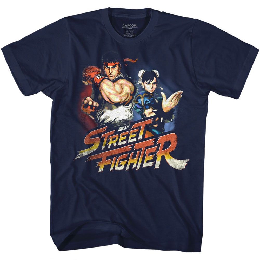 STREET FIGHTER-RYUCHUNLI-NAVY ADULT S/S TSHIRT