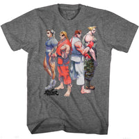 Thumbnail for STREET FIGHTER-SF2 LINEUP-GRAPHITE HEATHER ADULT S/S TSHIRT