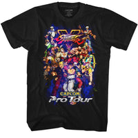 Thumbnail for STREET FIGHTER-PRO TOUR 2-BLACK ADULT S/S TSHIRT