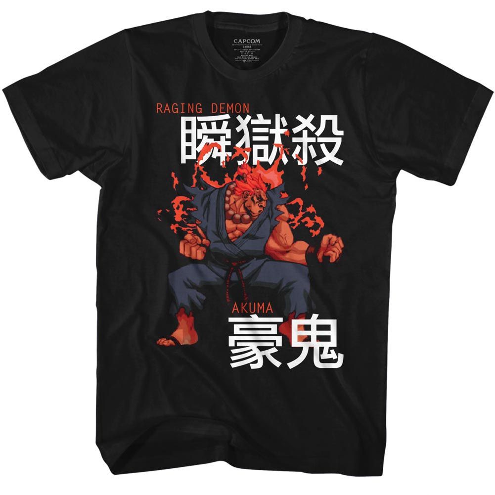 STREET FIGHTER-AKUMA-BLACK ADULT S/S TSHIRT