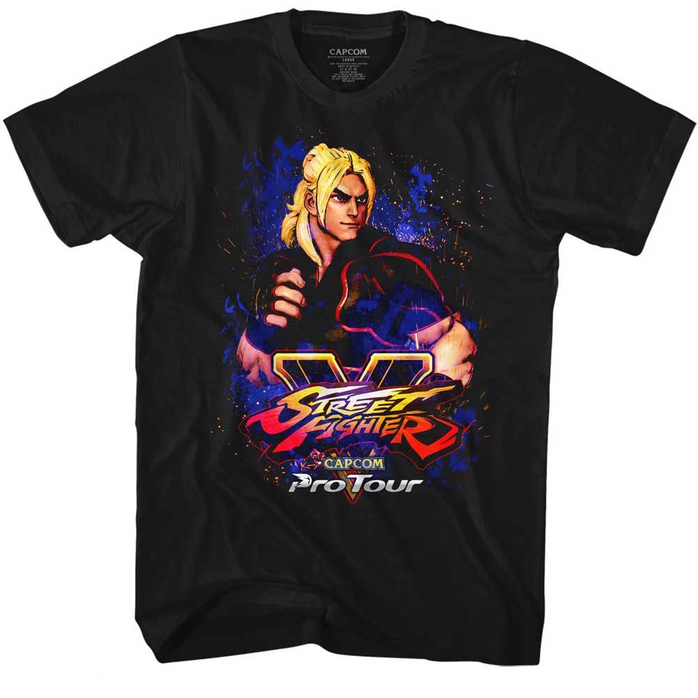STREET FIGHTER-PRO TOUR-KEN-BLACK ADULT S/S TSHIRT