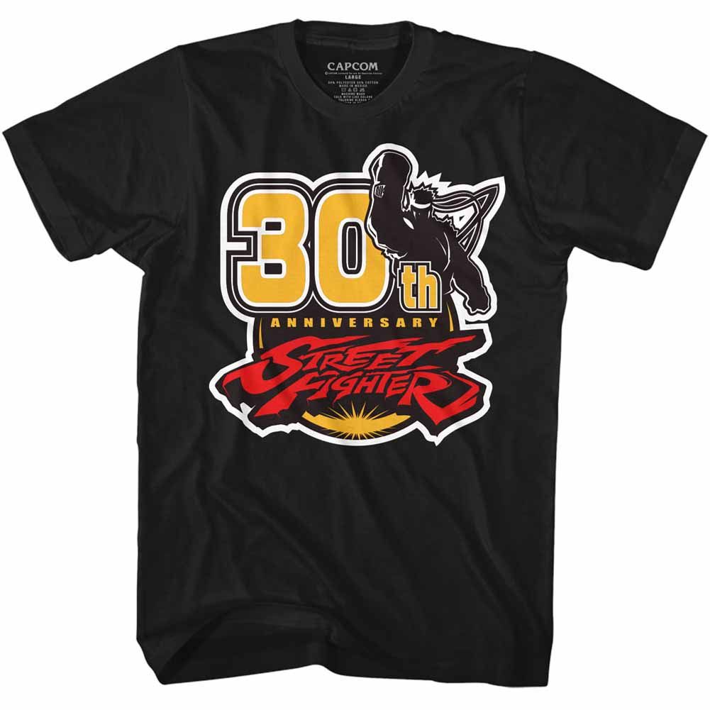 STREET FIGHTER-30TH-BLACK ADULT S/S TSHIRT