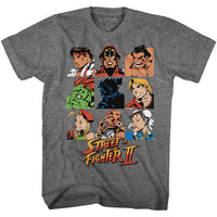 Thumbnail for STREET FIGHTER-SF2SHDRCAST-GRAPHITE HEATHER ADULT S/S TSHIRT