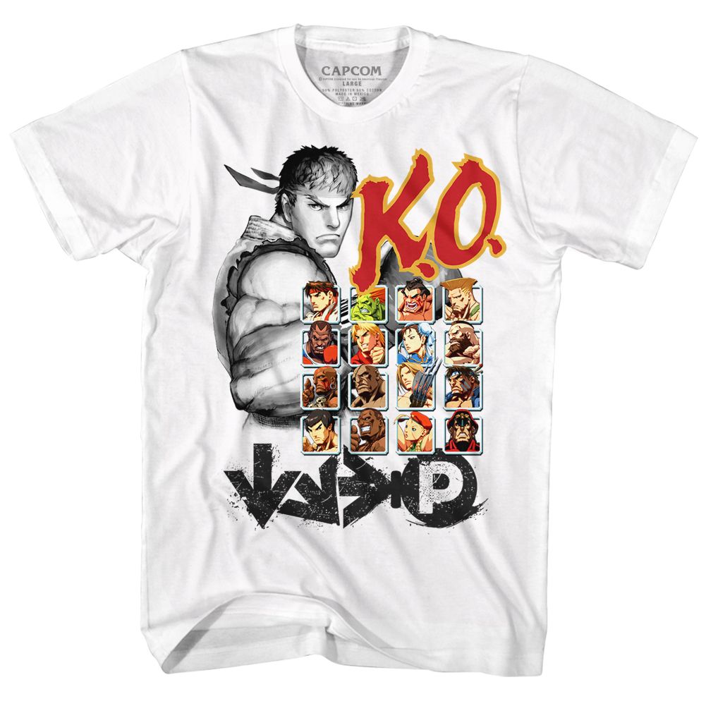 STREET FIGHTER-KO2-WHITE ADULT S/S TSHIRT