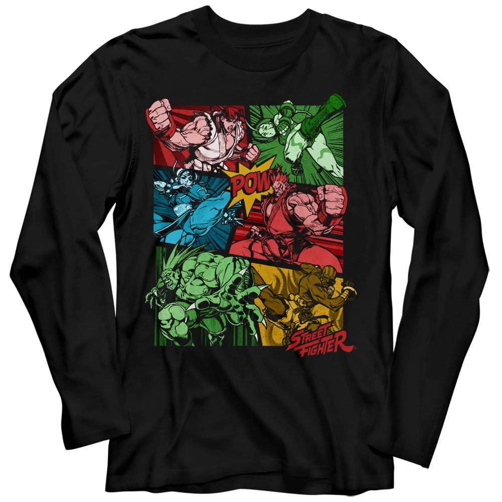 STREET FIGHTER-COMIC-BLACK ADULT L/S TSHIRT