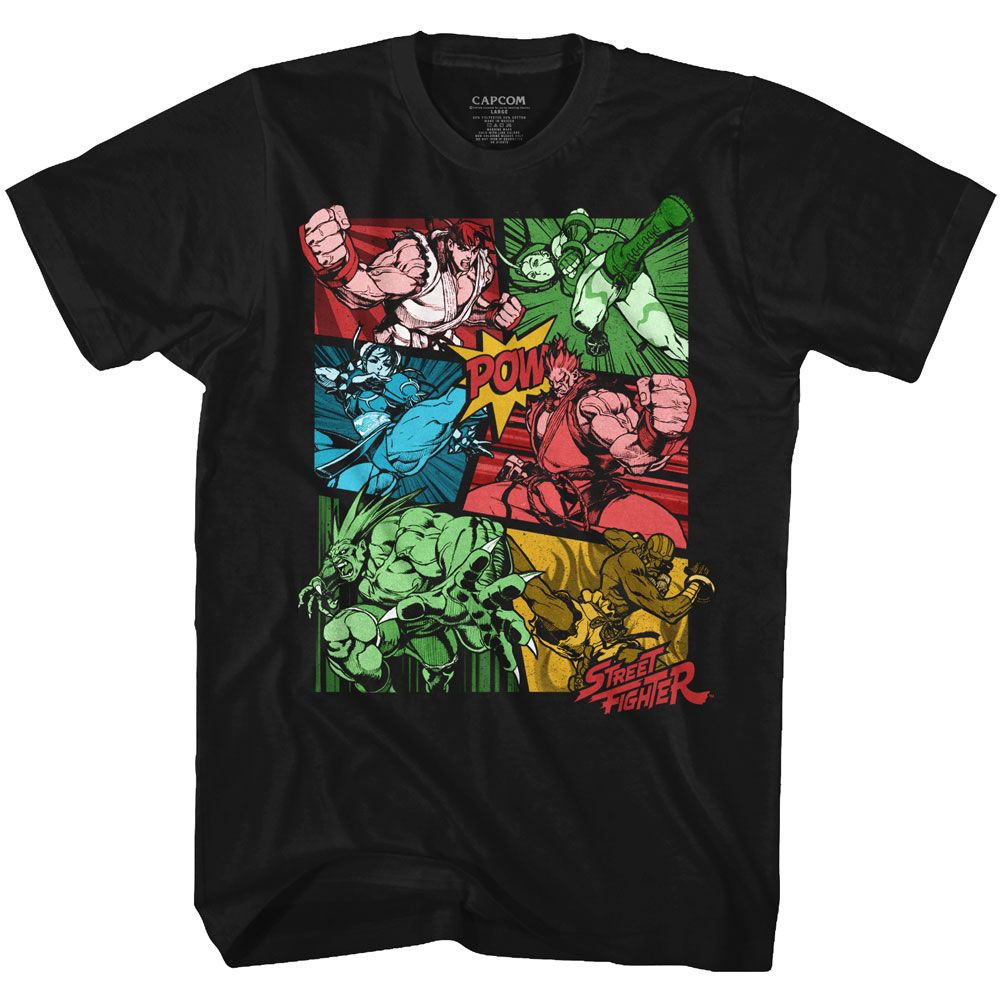 STREET FIGHTER-COMIC-BLACK ADULT S/S TSHIRT