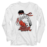 Thumbnail for STREET FIGHTER-RYU RED-WHITE ADULT L/S TSHIRT