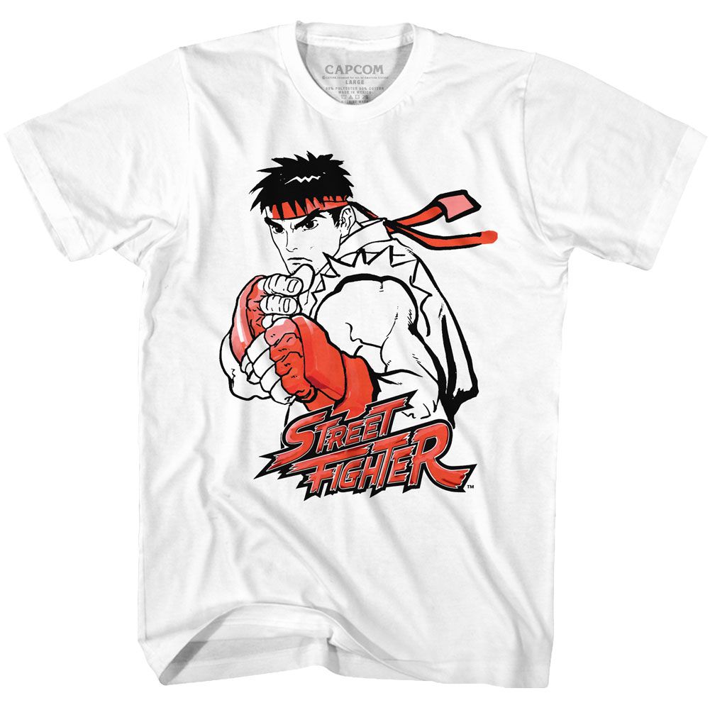 STREET FIGHTER-RYU RED-WHITE ADULT S/S TSHIRT