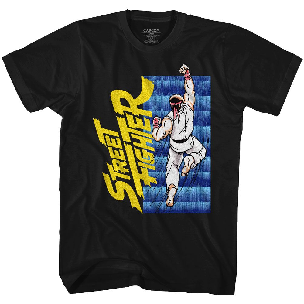 STREET FIGHTER-UPPERCUTTIN-BLACK ADULT S/S TSHIRT