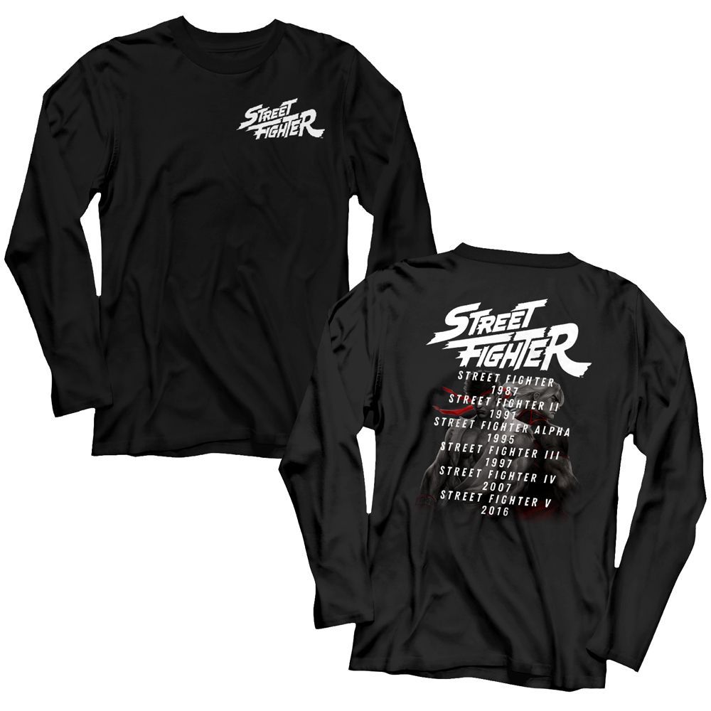 STREET FIGHTER-VERSUS-BLACK ADULT L/S TSHIRT