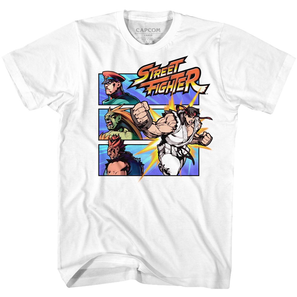 STREET FIGHTER-FIGHT A GUY-WHITE ADULT S/S TSHIRT