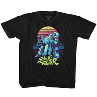 Thumbnail for STREET FIGHTER-SYNTHWAVE FIGHTER-BLACK TODDLER S/S TSHIRT