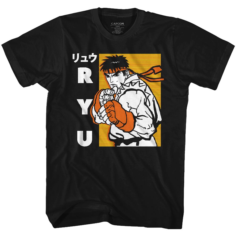 STREET FIGHTER-RYU-BLACK ADULT S/S TSHIRT