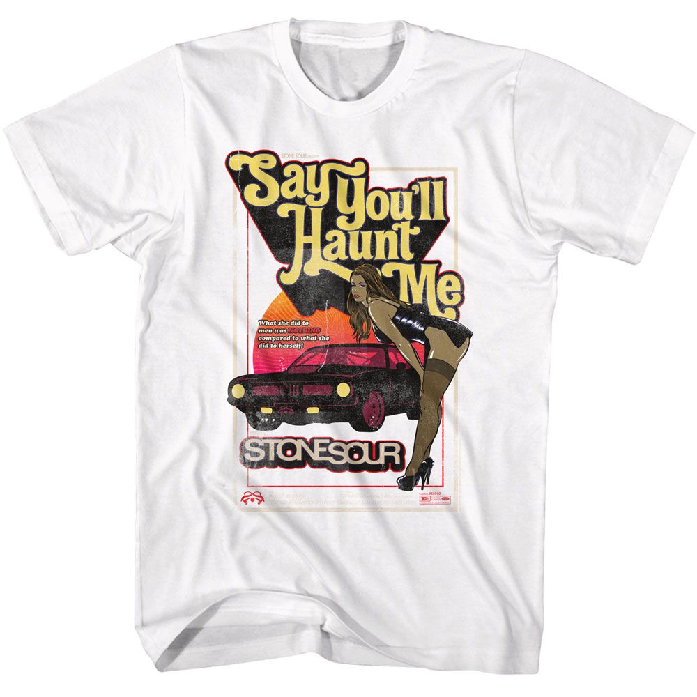 STONE SOUR-STONE SOUR SAY YOULL HAUNT ME CAR-WHITE ADULT S/S TSHIRT