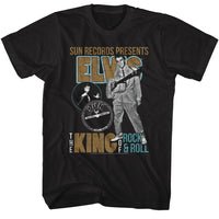 Thumbnail for ELVIS SUN RECORDS-ELVIS KING OF ROCK AND ROLL-BLACK ADULT S/S TSHIRT